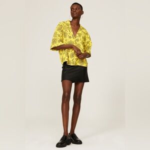 *Size 4 - SAUNDERS - Yellow Floral Rox Blouse Top Rent the Runway RTR $225 msrp